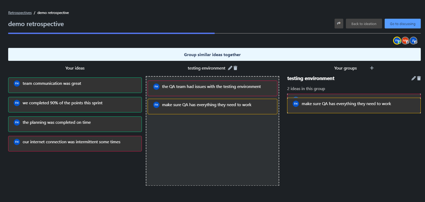 Grouping using Drag and Drop